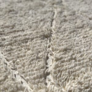 White Beni Ourain Rug - Minimalist Cream Diamond Rug - Handmade Berber Wool Carpet - Shaggy Ivory Area Rug - Scandi Boho Decor - Custom