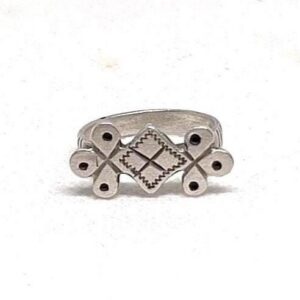 Antique Berber Silver Ring: Sahrawi Tuareg Engraved Tribal Jewelry, Size 9
