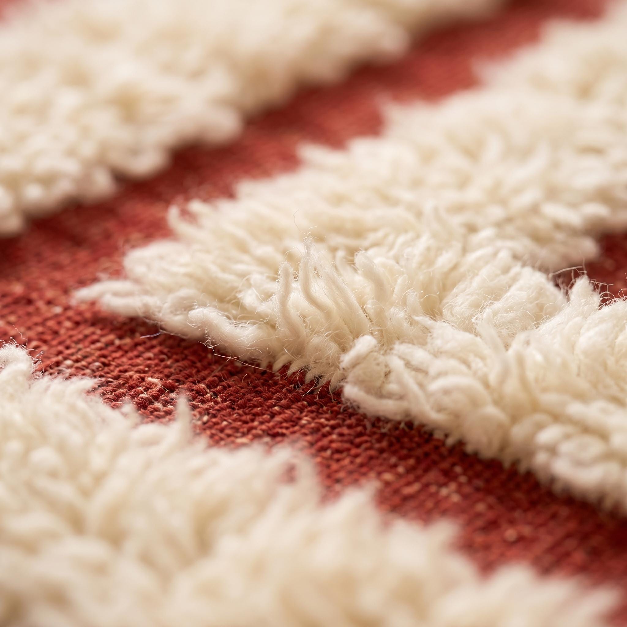 Boujaad Rug - Ivory Red Wool Rug - Handmade Abstract Architectural Rug - Modern Area Rug - Berber Carpet - Multiple Sizes