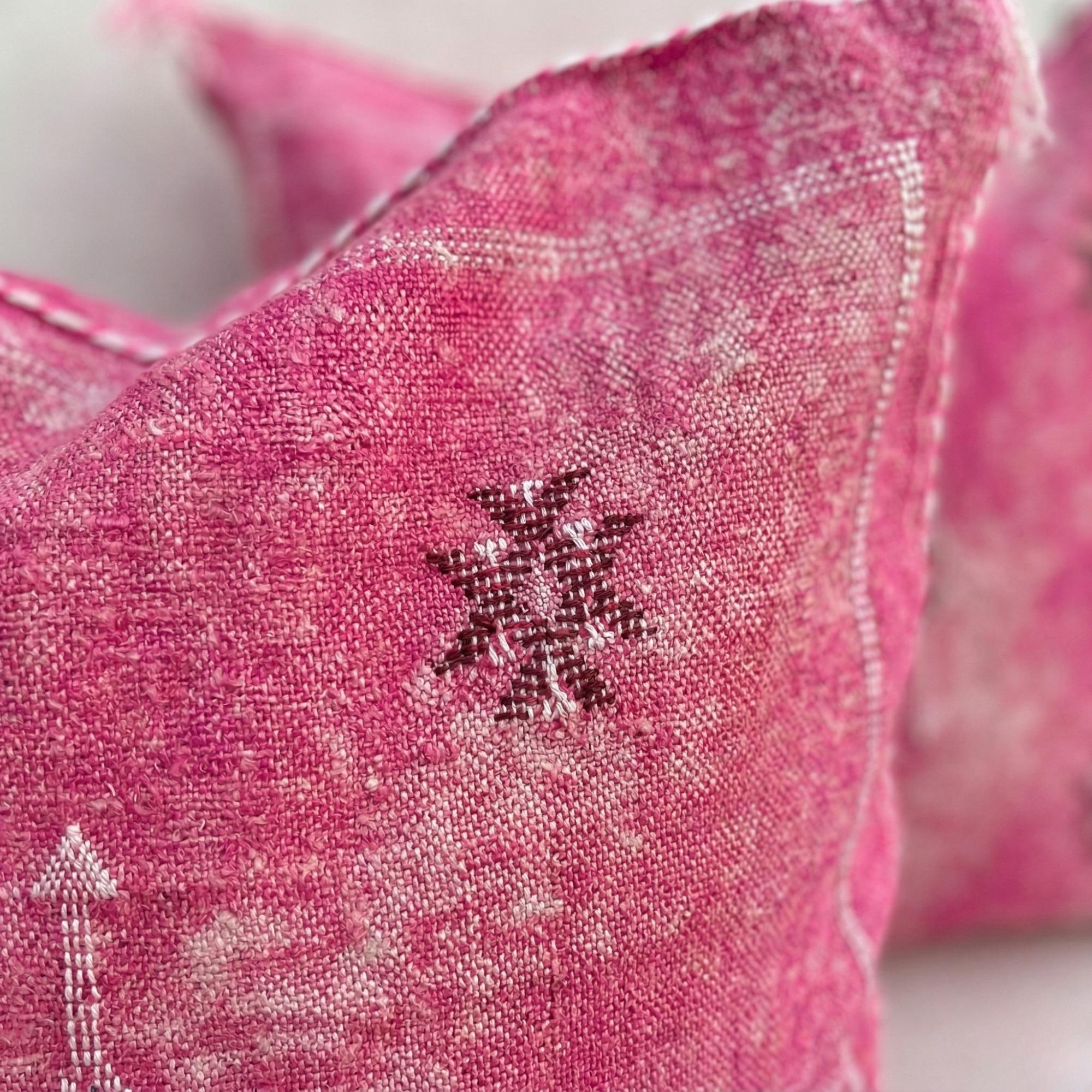 Berber Pink Handmade cactus silk cushion case Pillow