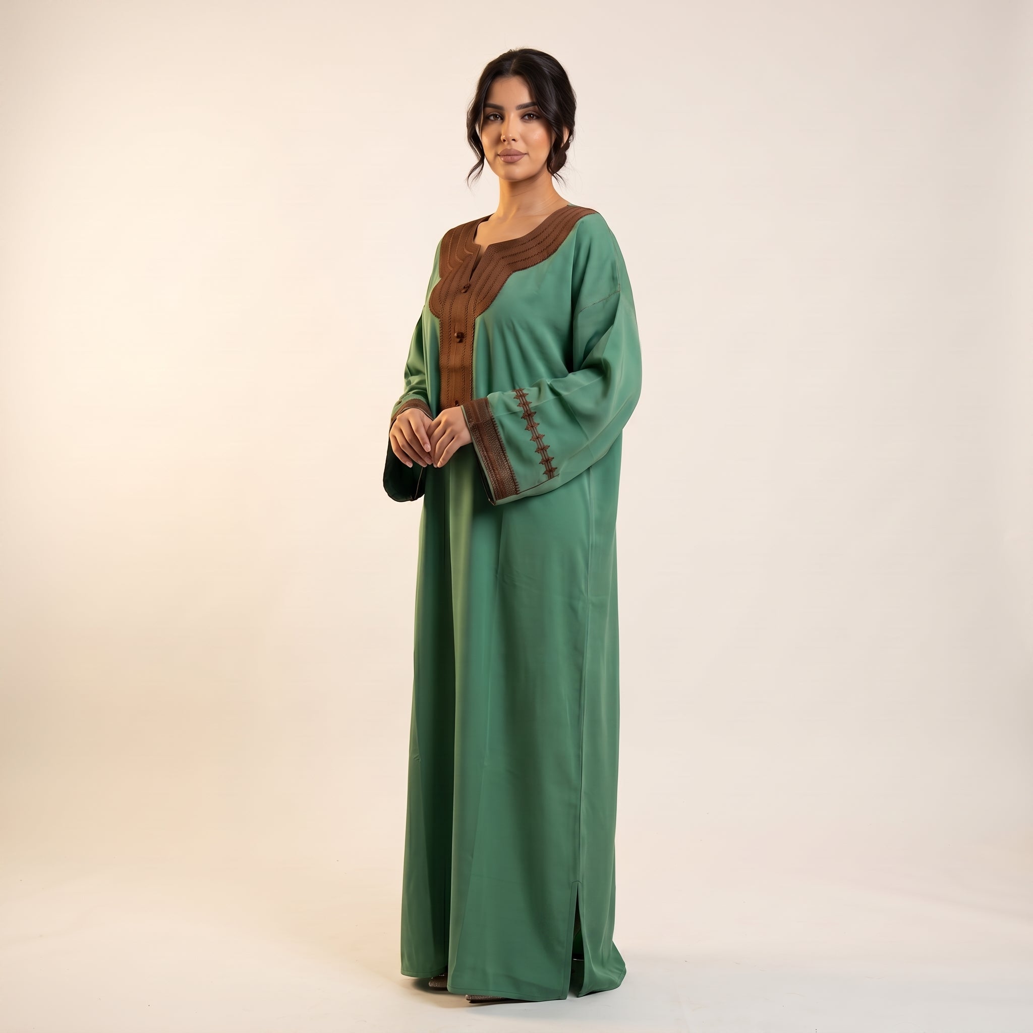 Sage Kaftan - Berber Brown Occasion Wear