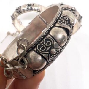 Tuareg Silver Cuff: Sahara Handmade Jewerly Berber Bracelet Ethnic African Engraved Tribal Jewelry
