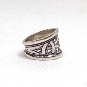 Handmade Sterling Silver Tuareg Ring: Berber Ethnic Tribal African Jewelry Size 7