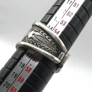 Sterling Silver Amazigh Ring - Hand-Engraved Berber Tribal Band (Size 7 US)