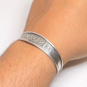 Mali Niger Tuareg Solid Silver Cuff Bracelet: Sterling Berber Bangle Ethnic Tribal Jewelry