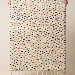 Handmade Polka Dot Rug - Colorful Confetti Beni Ourain Rug - Shaggy Wool Carpet - Boho Nursery Area Rug - Funky Berber - Custom Size
