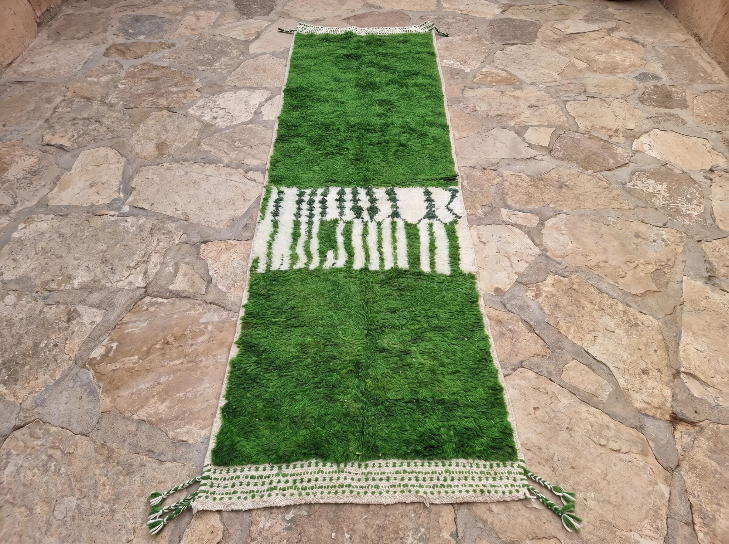 Berber Green Hallway Rug