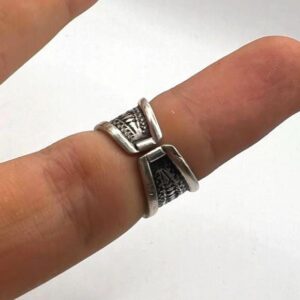 Sterling Silver Amazigh Ring - Hand-Engraved Berber Tribal Band (Size 7 US)