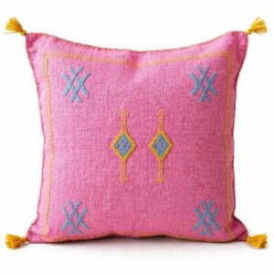 Berber Pink Handmade cactus silk cushion case Pillow
