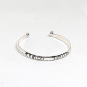 Niger Mali Tuareg Berber Cuff Bracelet: Sterling Silver Tribal Bangle
