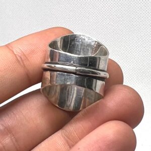 Handmade Sterling Silver Berber Amazigh Yaz Ring: Tribal Tuareg Jewelry, Size 56 EU