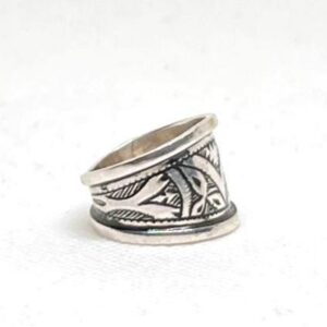 Handmade Sterling Silver Tuareg Ring: Berber Ethnic Tribal African Jewelry Size 8