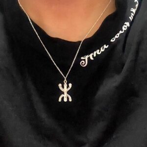 Amazigh Sterling Silver Necklace: Berber Symbol Pendant