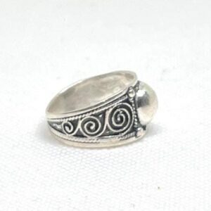 Handmade Berber Sterling Silver Ring: Tribal Band, Size 9