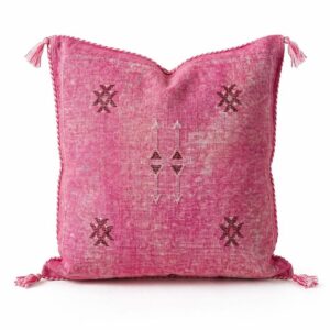 Berber Pink Handmade cactus silk cushion case Pillow