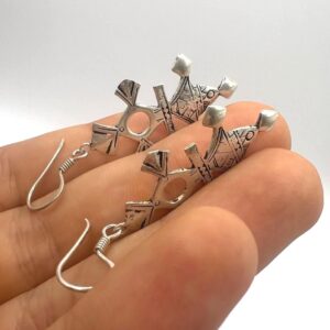 Tuareg Croix du Sud Sterling Silver Spiral Bohemian Cross Earrings: Berber Tribal Ethnic Jewelry