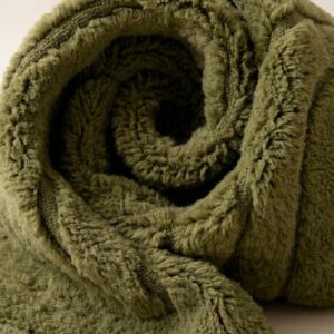 Mrirt Rug - Olive Green Luxury Wool Rug - Handmade Labyrinth Carved Rug - Ultra Plush Area Rug - Berber Carpet - Multiple Sizes