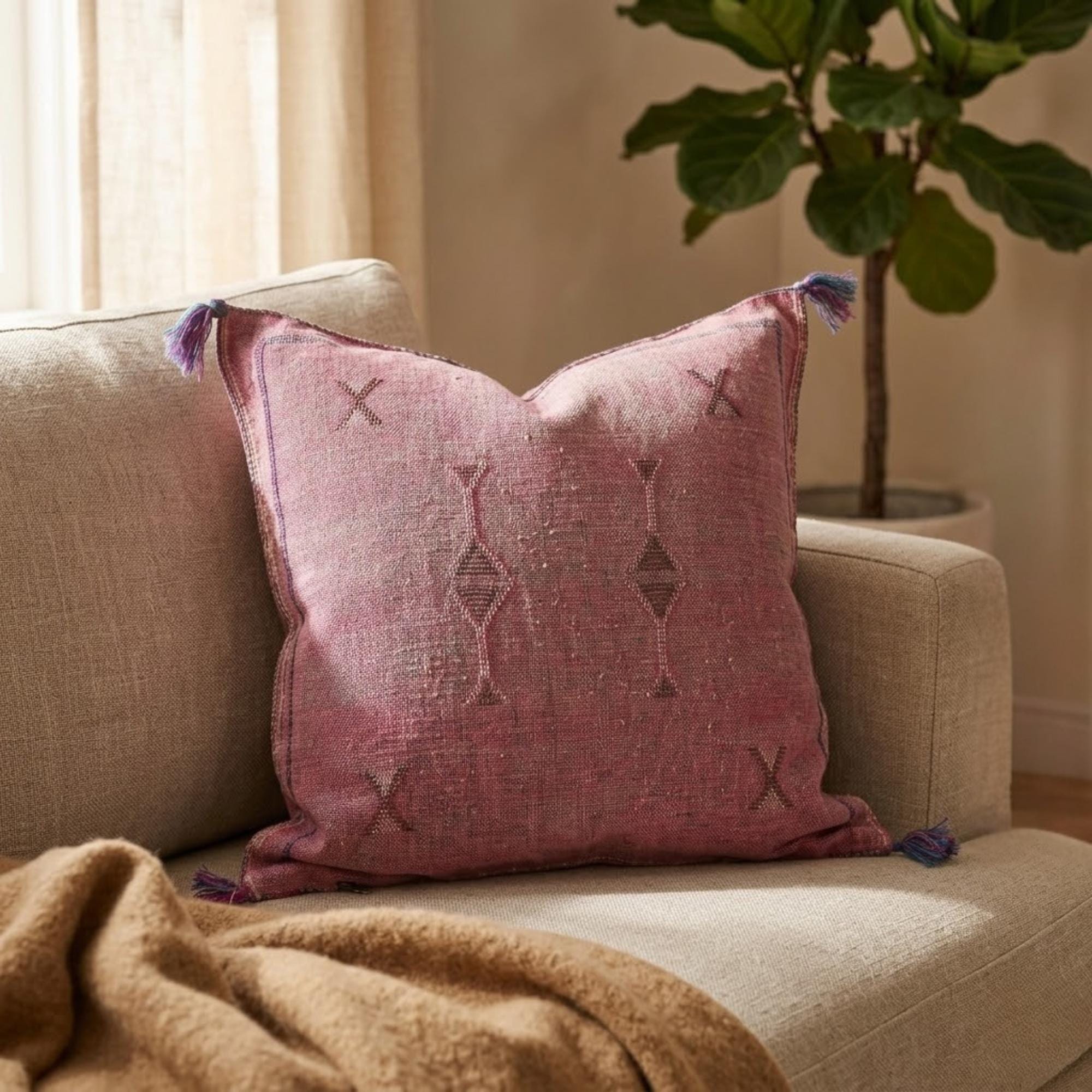 Berber Pink Cactus Pillow