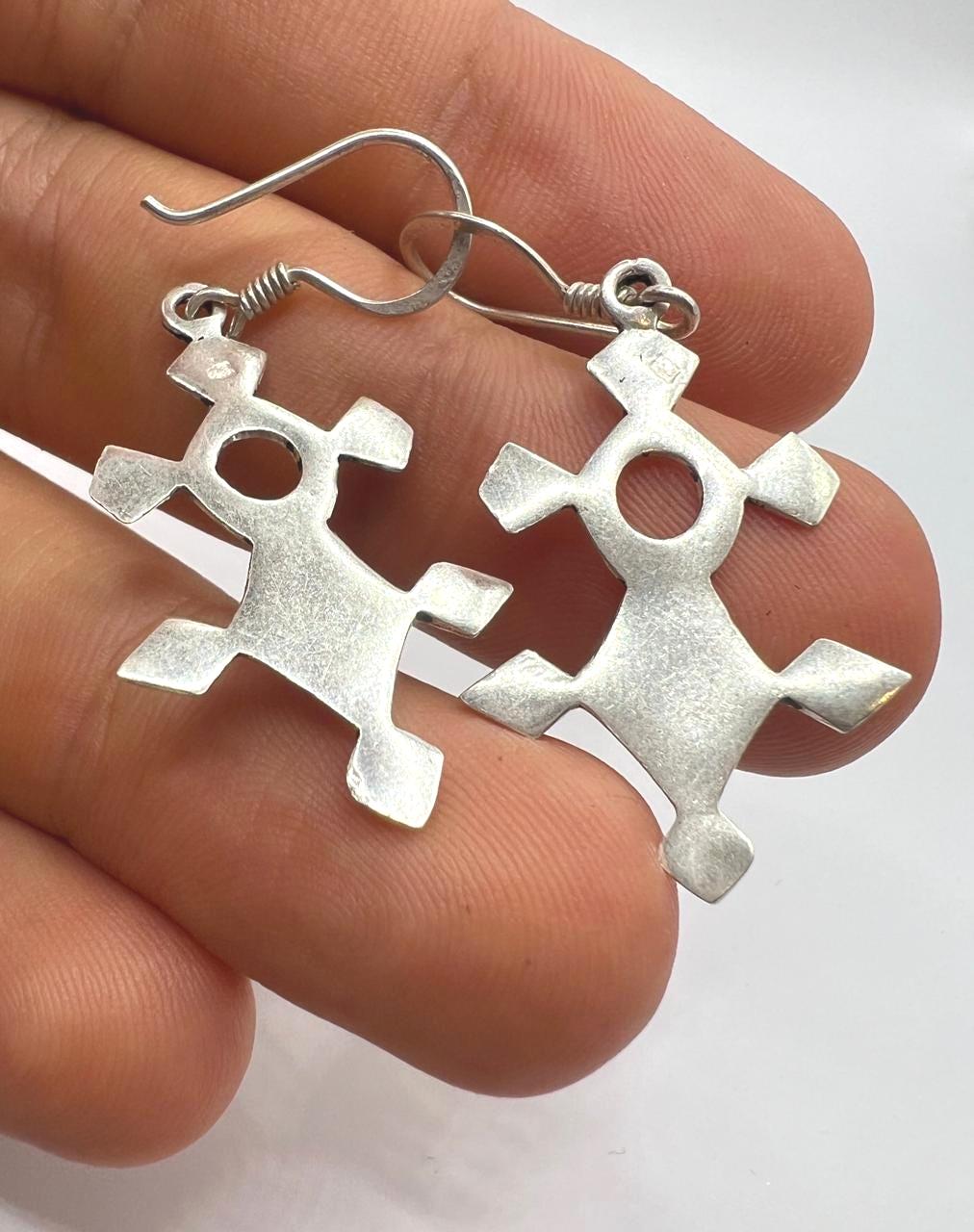 Tuareg Croix du Sud Sterling Silver Spiral Bohemian Cross Earrings: Berber Tribal Ethnic Jewelry