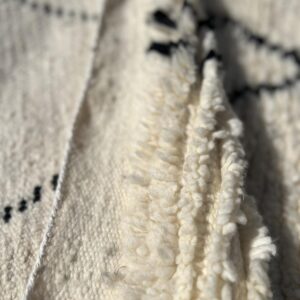 Beni Ourain Rug - Fluffy Ivory Black Wool Rug - Large Diamond Rug - Handmade Berber Carpet - Boho Area Rug - Multiple Sizes