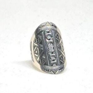 Berber Sterling Silver Ring: Tuareg Engraved Tuareg Tribal Jewelry, Size 11 US
