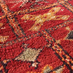 Vintage Rug 5x4 ft - Red Tribal Wool Rug - Antique Berber Carpet - Boho Living Room Rug - Rehamna Area Rug - One of a Kind