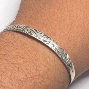 Handmade Tuareg Sterling Silver Bangle: Berber Tribal Jewelry