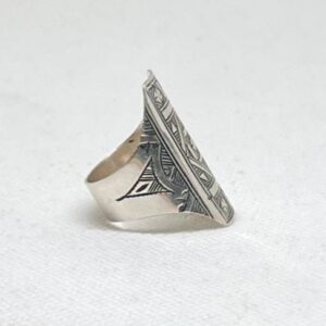 Berber Sterling Silver Ring: Handmade Ethnic Engraved Tribal Jewelry, Size 8
