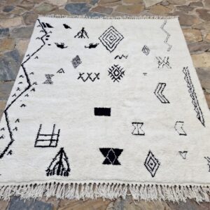 Berber Cream & Black Azilal Rug