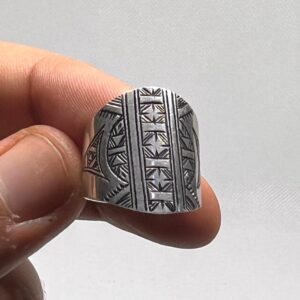 Berber Sterling Silver Ring: Handmade Engraved Tribal Jewelry, African Tuareg Ring