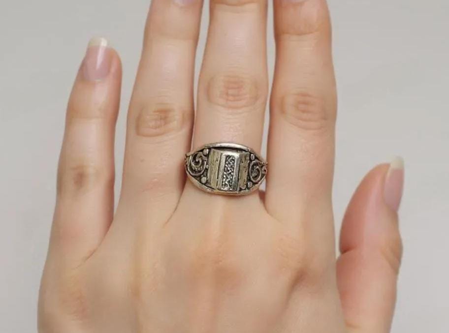 Handmade Berber Ring: Tarnished Silver Tribal Jewelry