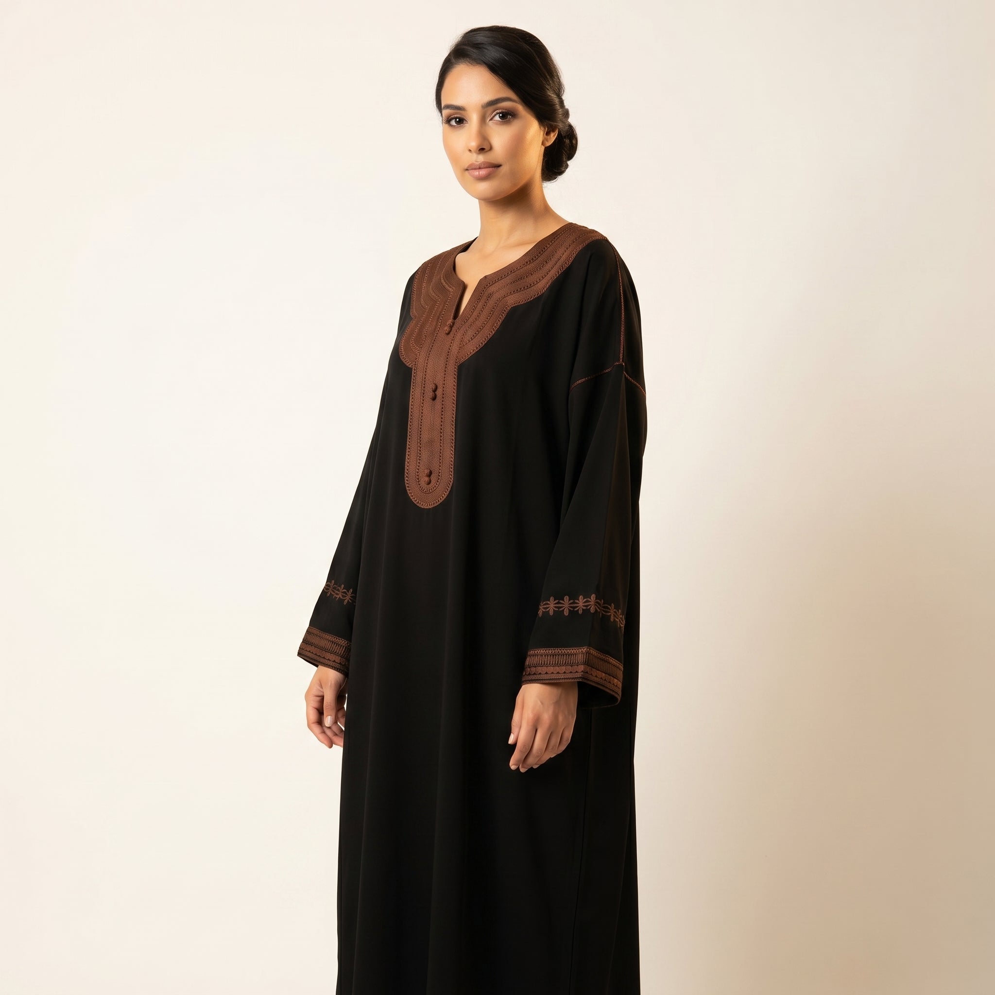 sfifa Kaftan - Berber Black Embroidered Occasion Wear
