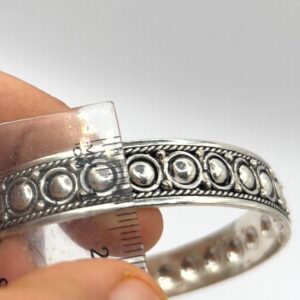 Vintage Sterling Silver Bangle: Handmade Berber Tribal Engraved Bracelet