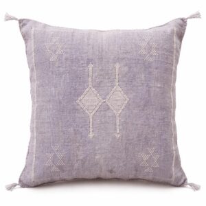Berber Light Lavender Handmade cactus silk cushion Pillow