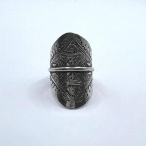 Tuareg Sterling Silver Ring: Berber Tribal Boho Ethnic Jewelry (Size 11)