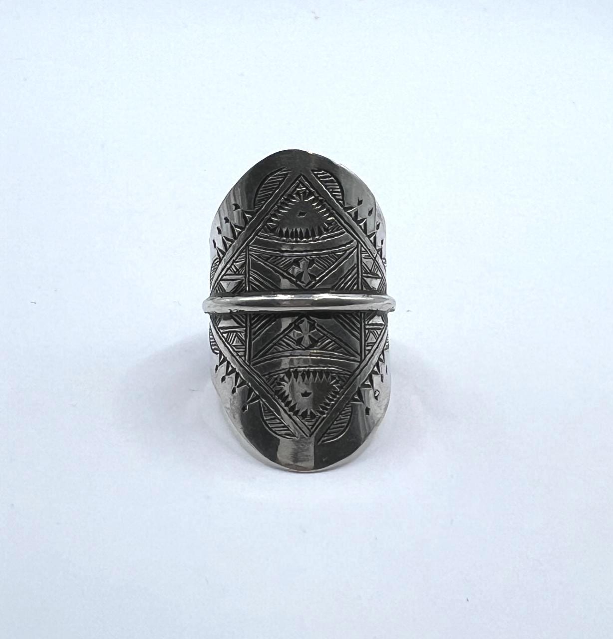 Tuareg Sterling Silver Ring: Berber Tribal Boho Ethnic Jewelry (Size 11)