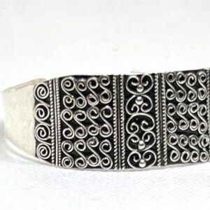 Adjustable Berber Bracelet, Sterling Silver Tuareg Tribal Cuff