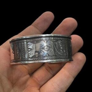 Tuareg Sterling Silver Cuff Bracelet: African Berber Bohemian Ethnic Gypsy Jewelry