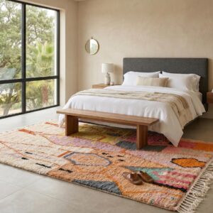 Berber Boujaad Rug Peach Pink Abstract