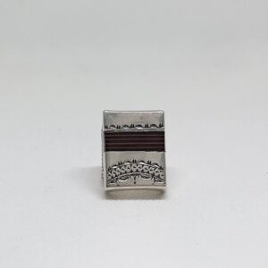 Tuareg Ebony Wood Sterling Silver Ring: Handmade Berber Jewelry, Size 9 US
