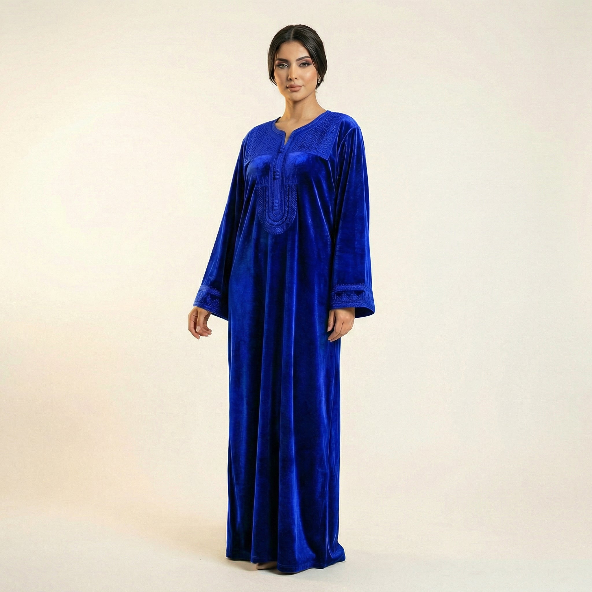 Velours Kaftan - Blue Velvet Ceremony Style