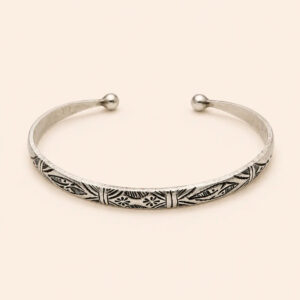 Berber Silver Geometric Bracelet – Amazigh Jewelry with Character