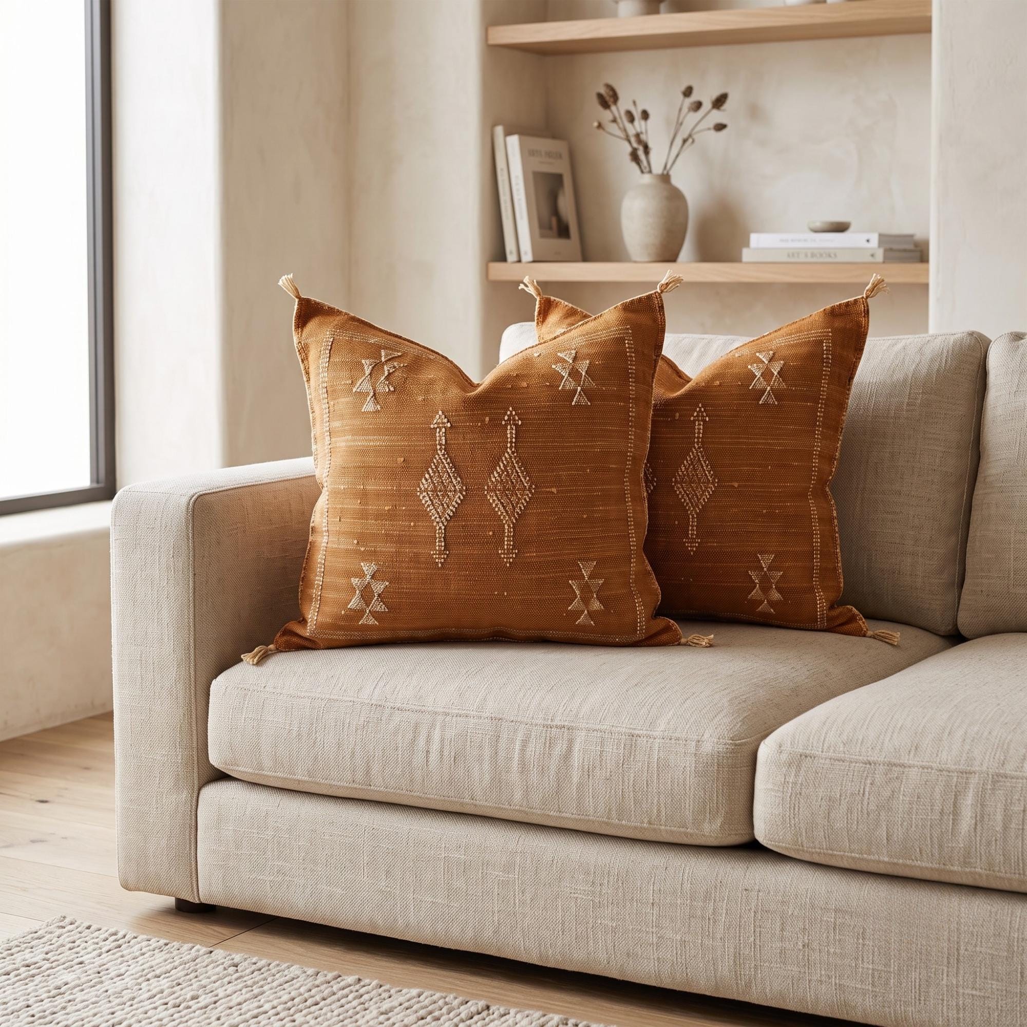 Berber Cactus Silk Handmade Sabra Cushion Cover Pillow