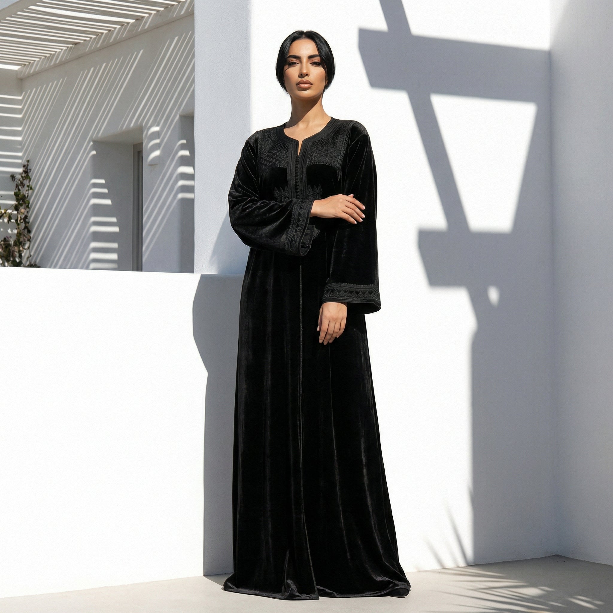 Velours Kaftan - Black Velvet Ceremony Wear