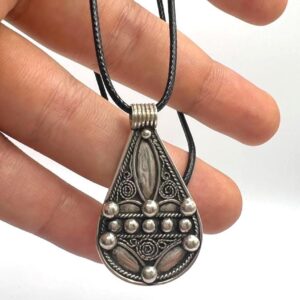 Berber Amulet Sterling Silver Pendant Necklace: Tuareg Cross