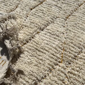 Beni Ourain Rug - Ivory Gold Wool Rug - Handmade Diamond Rug - Neutral Boho Area Rug - Berber Carpet - Multiple Sizes