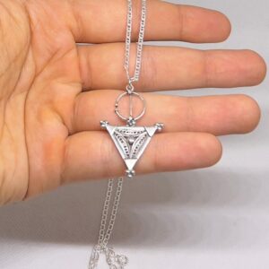 Berber Sterling Silver Fibula Necklace: Amazigh Jewelry