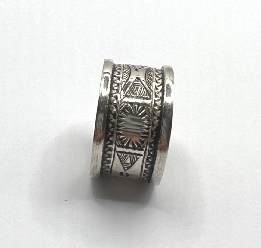 Handmade Sterling Silver Tuareg Ring: Berber Tribal Jewelry, Size 9 US