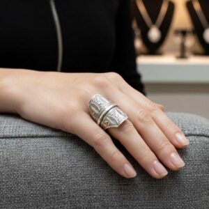 Handmade Berber Sterling Silver Ring: Kabyle Tuareg Tribal Jewelry, US Size 8