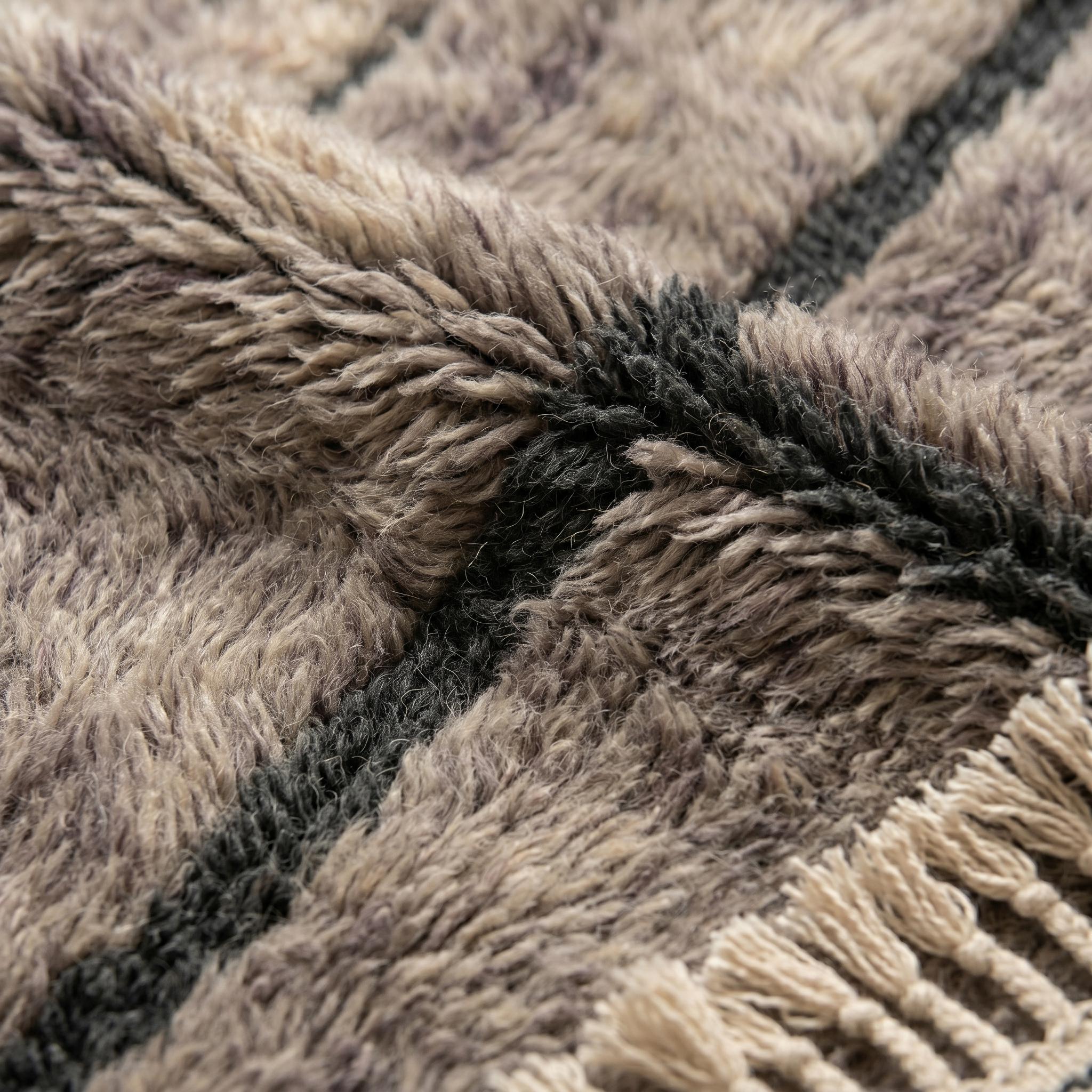 Mrirt Rug - Lavender Grey Luxury Wool Rug - Handmade Architectural Grid Rug - Ultra Plush Area Rug - Berber Carpet - Multiple Sizes
